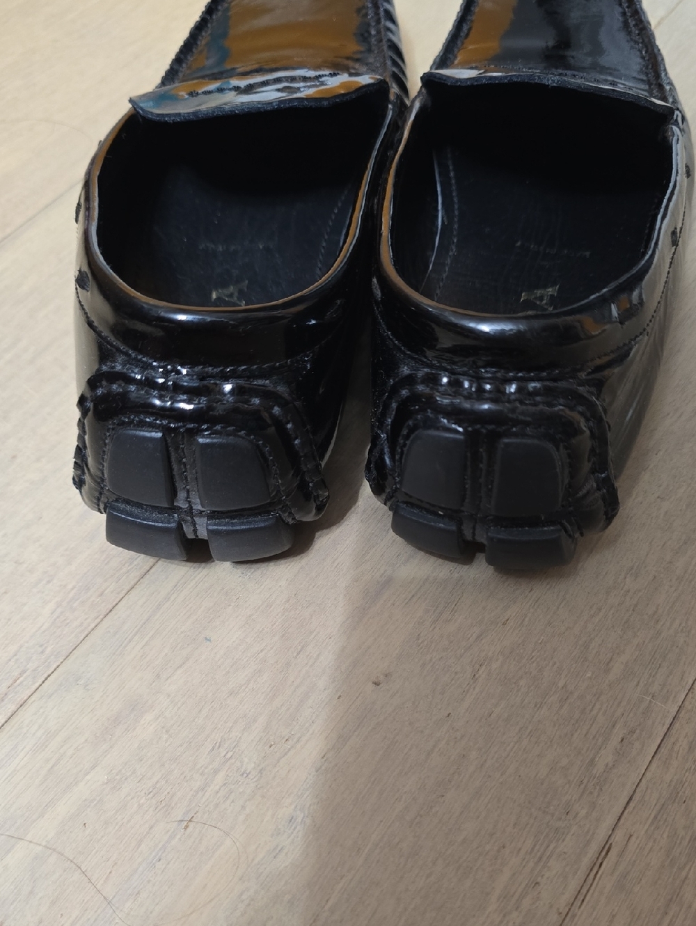 Prada Black Patent Leather Penny Loafers 36.5 - Picture 4 of 8